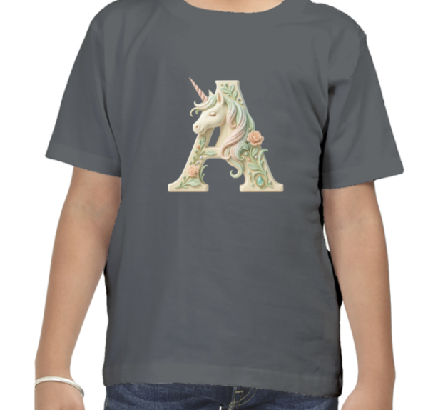 Letter A Unicorn T-Shirt - Image 5