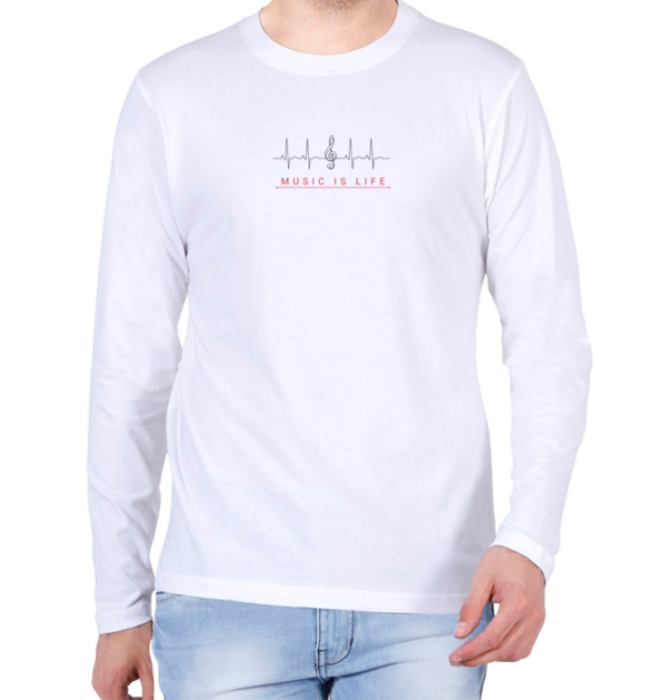 Music is Life (Heartbeat) T-Shirt - Image 2