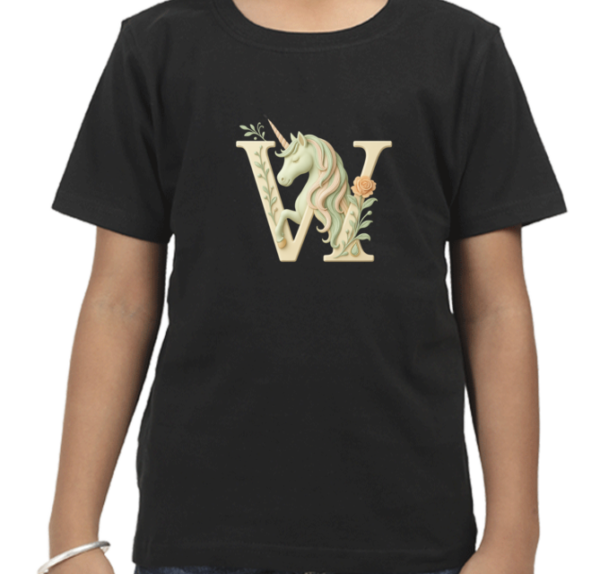 Letter W Unicorn T-Shirt - Image 9