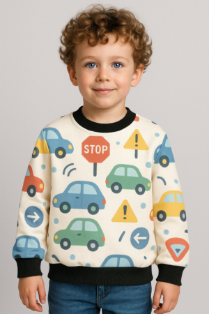 Cute Cars Kids Sweatshirt