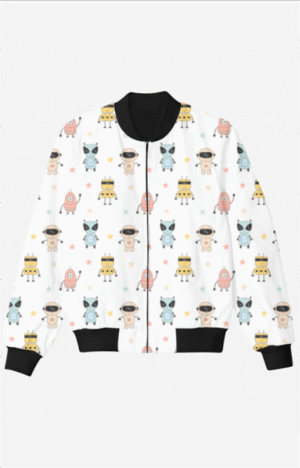 Cute Aliens Kids Bomber Jacket