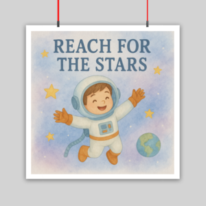 Cute Astronaut Kids Poster 10x10