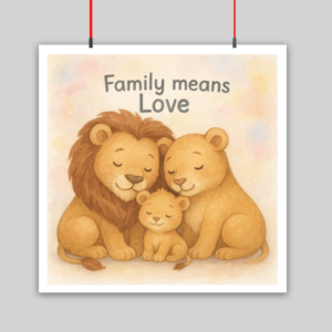 Family Means Love Kids Poster 10x10