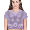 Vintage Butterfly (Lavender) Crop Top - Image 2