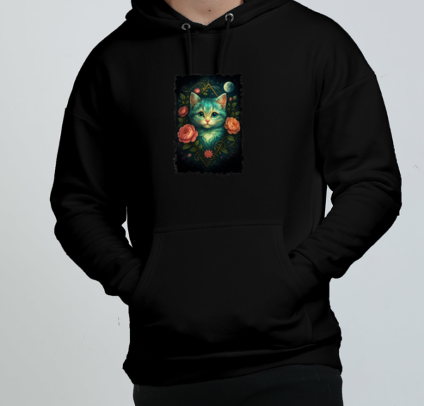 Floral Cat Oversized Hoodie - Image 2