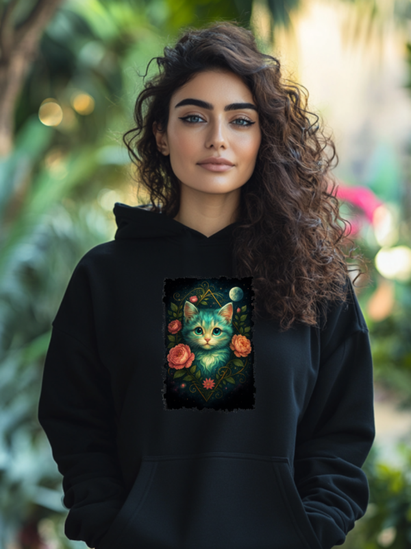 Floral Cat Oversized Hoodie