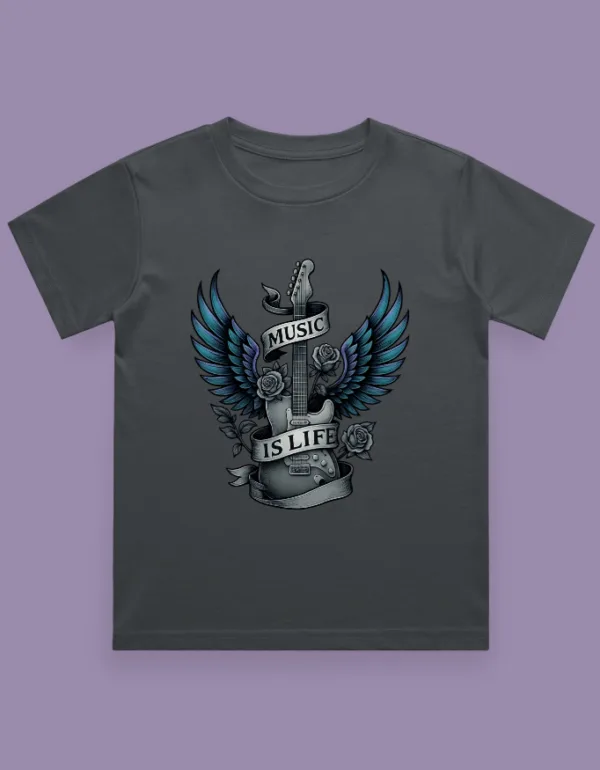 Music is Life Kids T-Shirt - Image 2