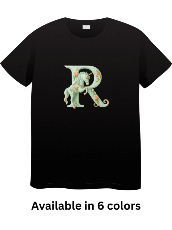 Letter R Unicorn T-Shirt 