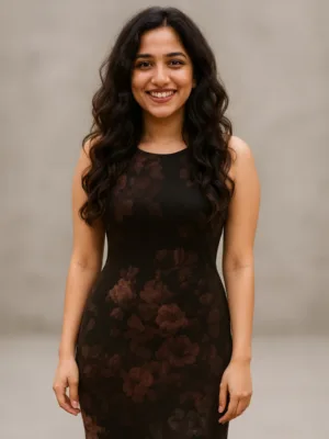 Black Floral Bodycon Dress