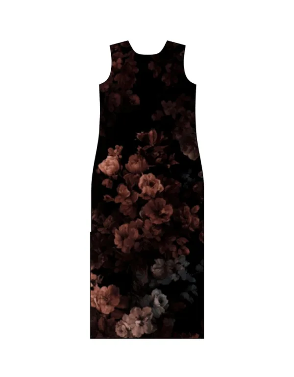 Black Floral Bodycon Dress - Image 2