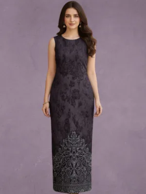 Royal Purple Print Bodycon Dress