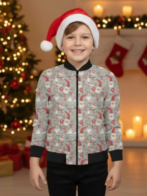 Santa Claus Kids Unisex Bomber Jacket