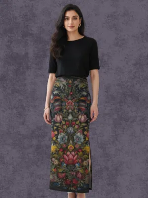 Mystic Floral  Pencil Skirt