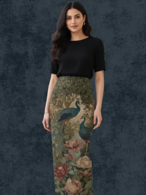 Peacock Romance Pencil Skirt