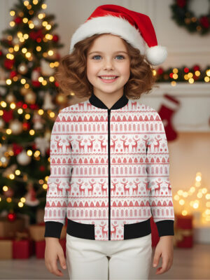 Xmas Reindeer Unisex Kids Bomber Jacket
