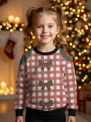 Xmas Ribbons Girls Sweatshirt