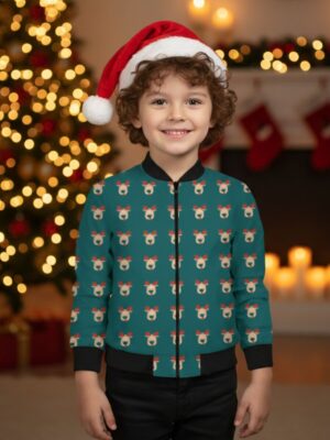 Xmas Reindeer Unisex Kids Bomber Jacket