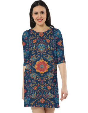 Blue Floral T-Shirt Dress