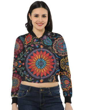 Traditional Print Bomber Jacket