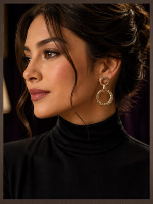 Textured Round Drop Earrings