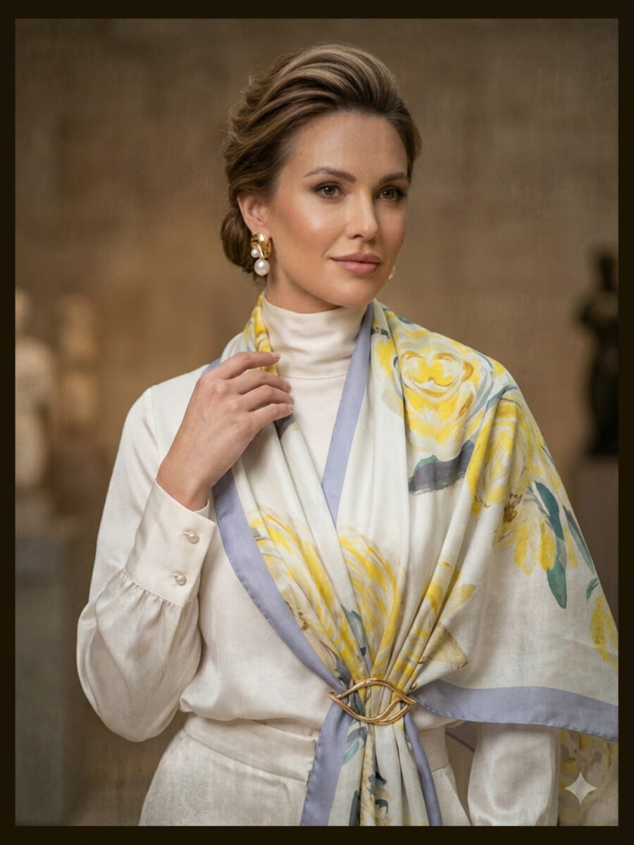 Blessed Signature Scarf – Golden Petaline - Image 3