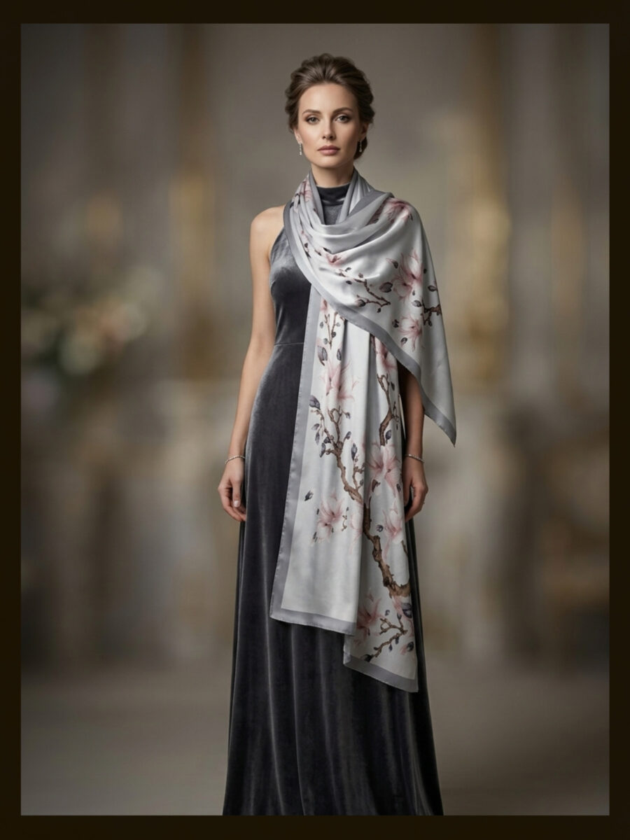 Blessed Signature Scarf – Silver Blossom - Image 3