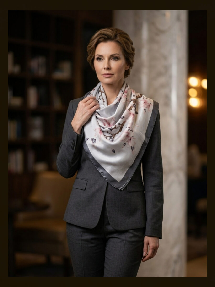 Blessed Signature Scarf – Silver Blossom - Image 4