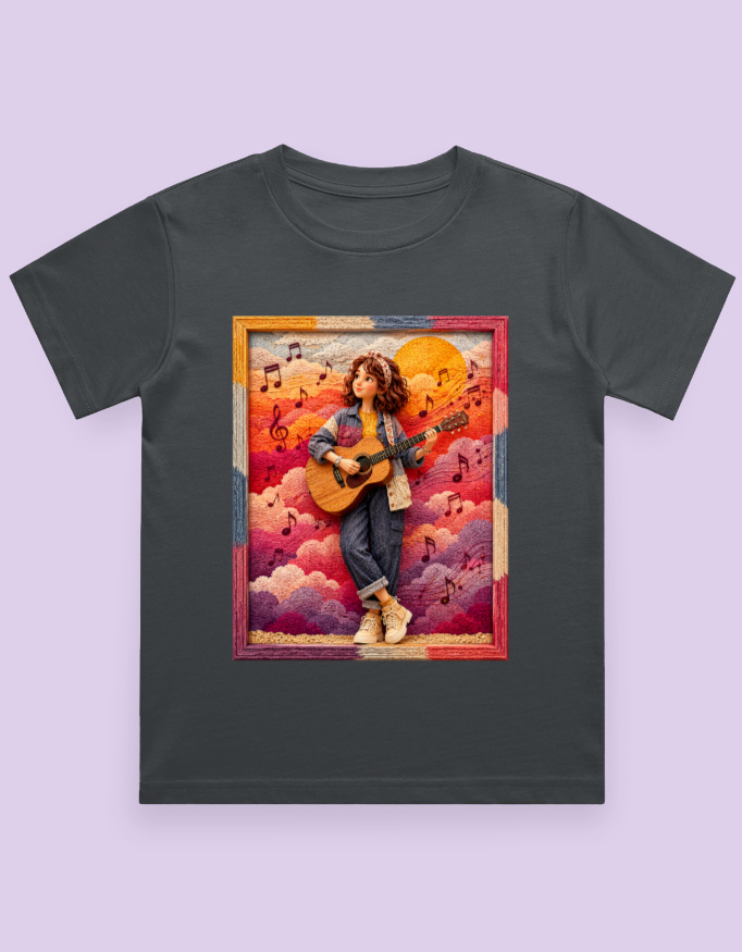 Guitar Girl Kids T-Shirt - Image 8