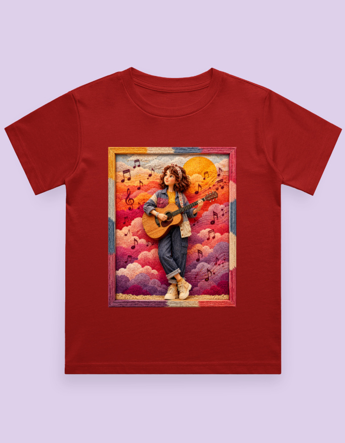 Guitar Girl Kids T-Shirt - Image 5