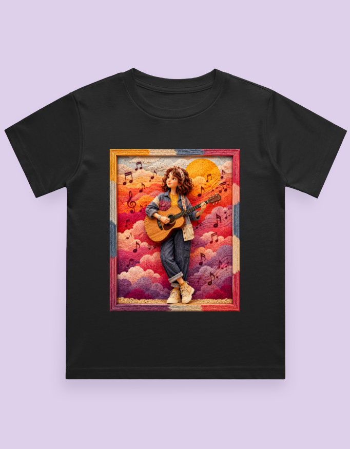 Guitar Girl Kids T-Shirt - Image 3