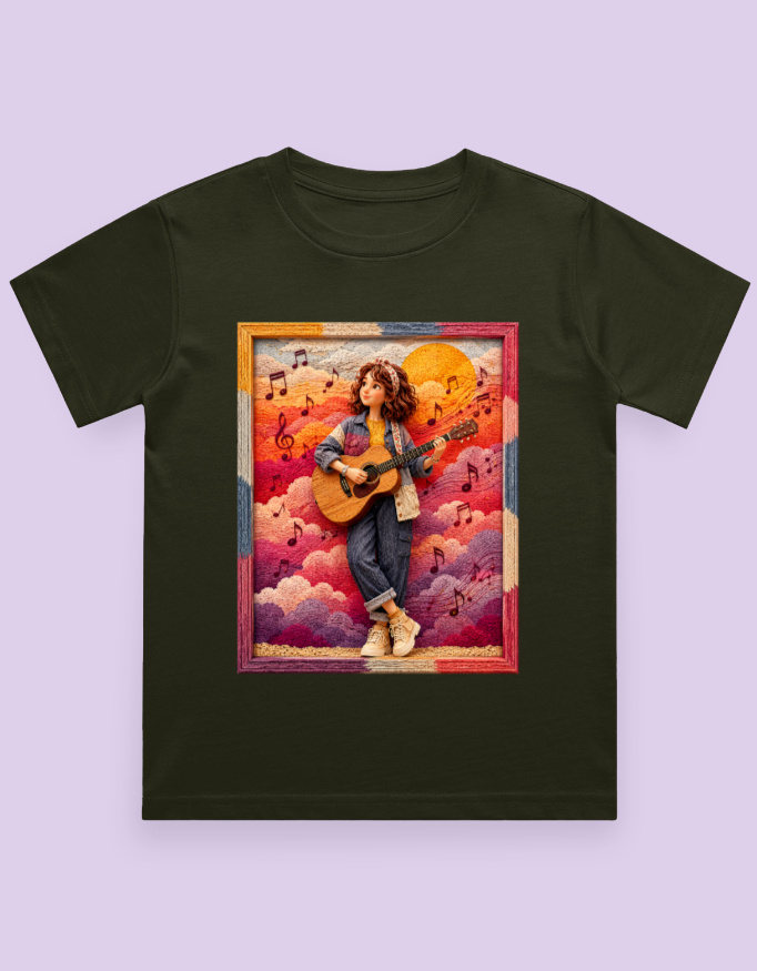 Guitar Girl Kids T-Shirt - Image 9
