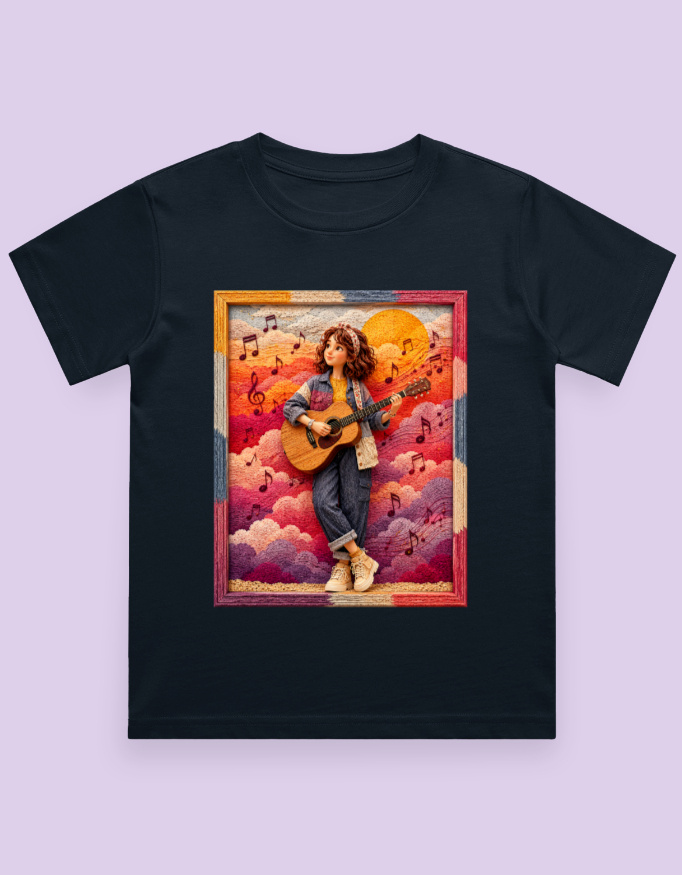 Guitar Girl Kids T-Shirt - Image 4