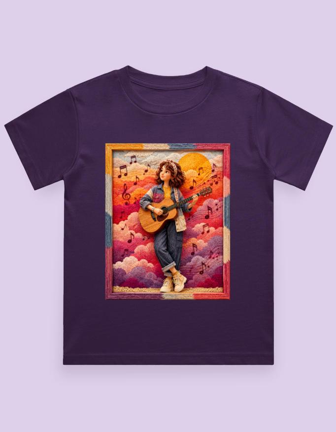 Guitar Girl Kids T-Shirt - Image 6