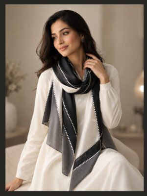 Blessed Signature Scarf – Silent Contrast