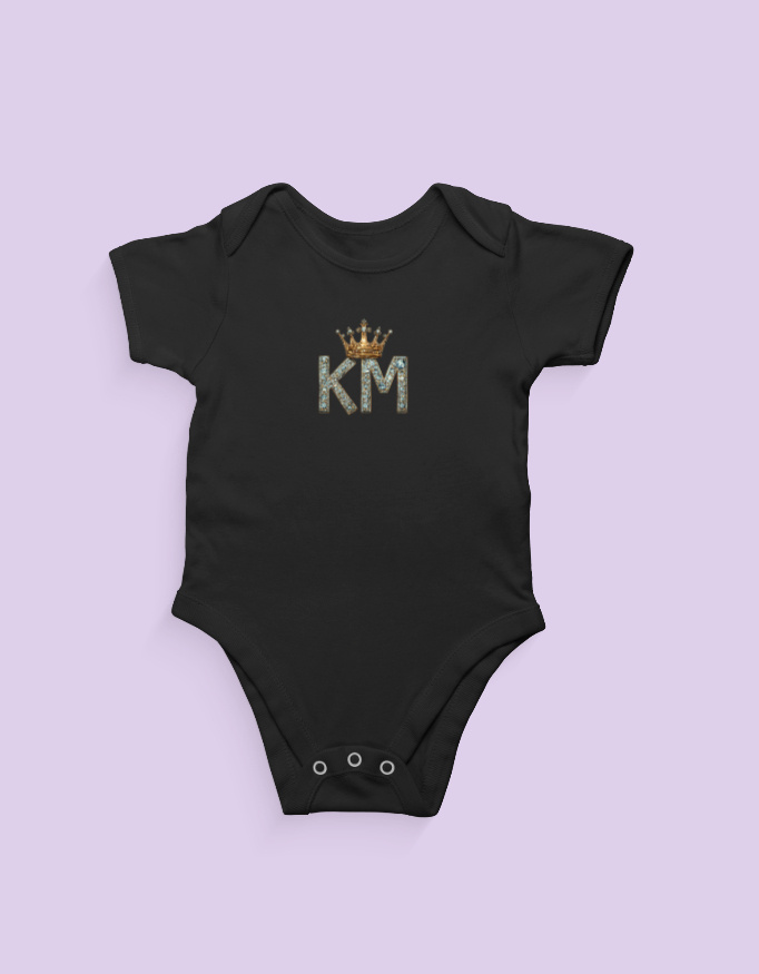 KM (Diamond Crown) Customised Baby Romper - Image 3