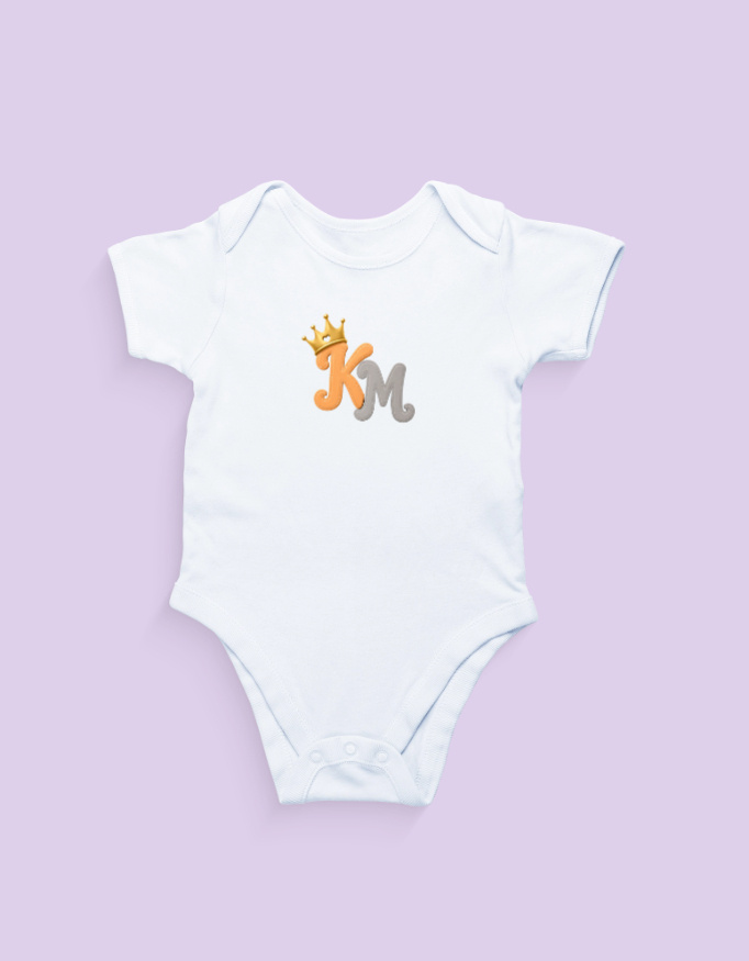 KM (Crown) Customised Baby Romper - Image 2