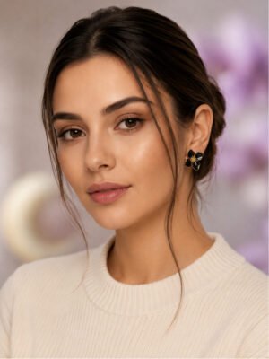 Black Floral Earrings