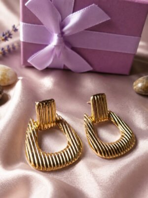 Golden Textured Earrings