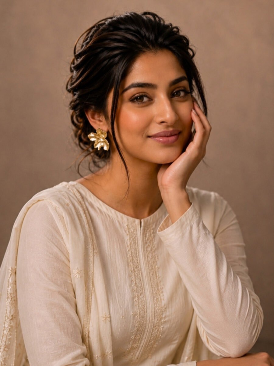 Golden Flower Earrings - Image 2