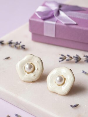 Pearl Petal Earrings