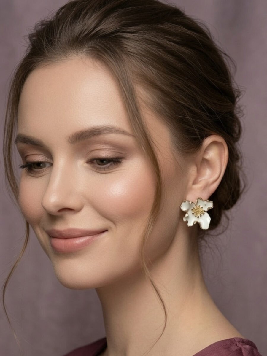 Ivory Bloom Earrings - Image 5