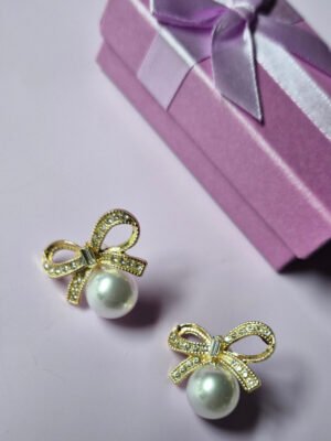 Pearl Bow Earrings