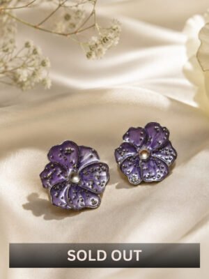 Violet Flower Earrings