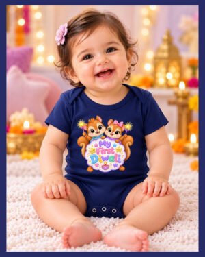Happy Squirrels First Diwali Baby Romper