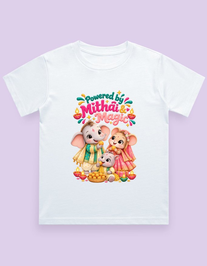 Powered by Mithai Kids T-Shirt - Image 2