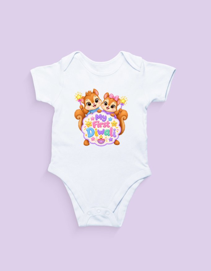 Happy Squirrels First Diwali Baby Romper - Image 5