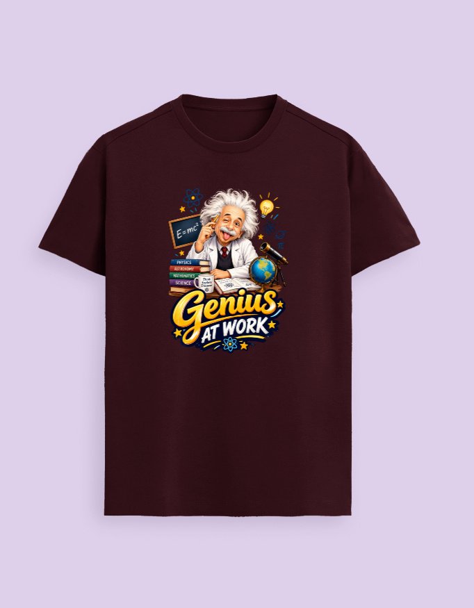Genius Einstein at Work Unisex T-Shirt - Image 2