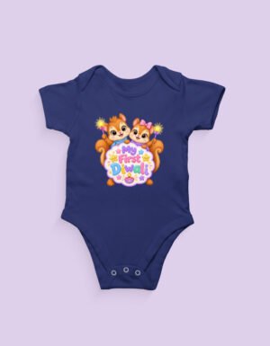 Happy Squirrels First Diwali Baby Romper