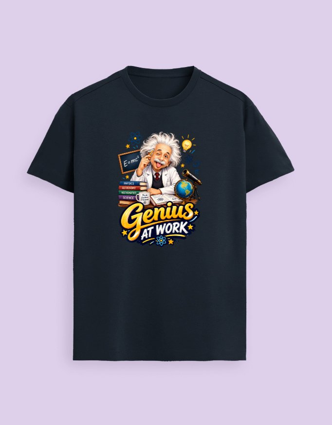 Genius Einstein at Work Unisex T-Shirt - Image 3