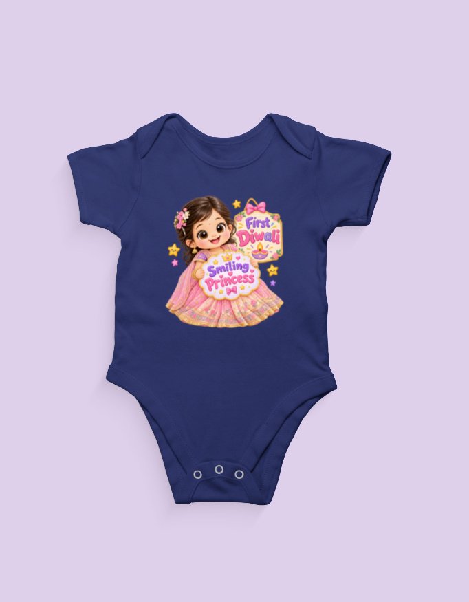 Smiling Princess First Diwali Romper - Image 3